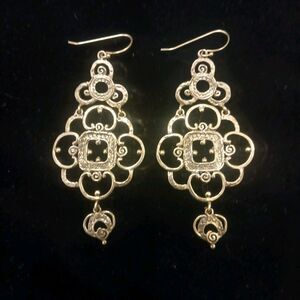 Sterling Silver Zoa Numan Chandelier Pierced Earrings 925 Israel 3" Long